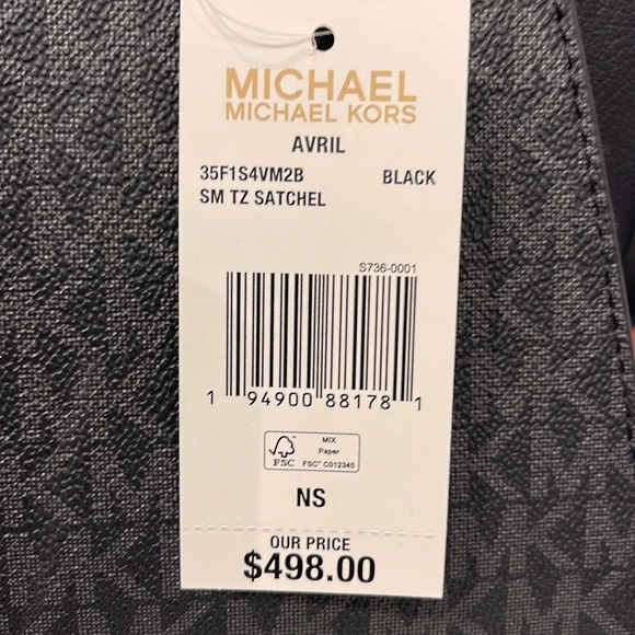 MICHAEL KORS
Avril Small Logo Top-Zip Satchel
COLOR BLACK
NWT - Picture 9 of 16